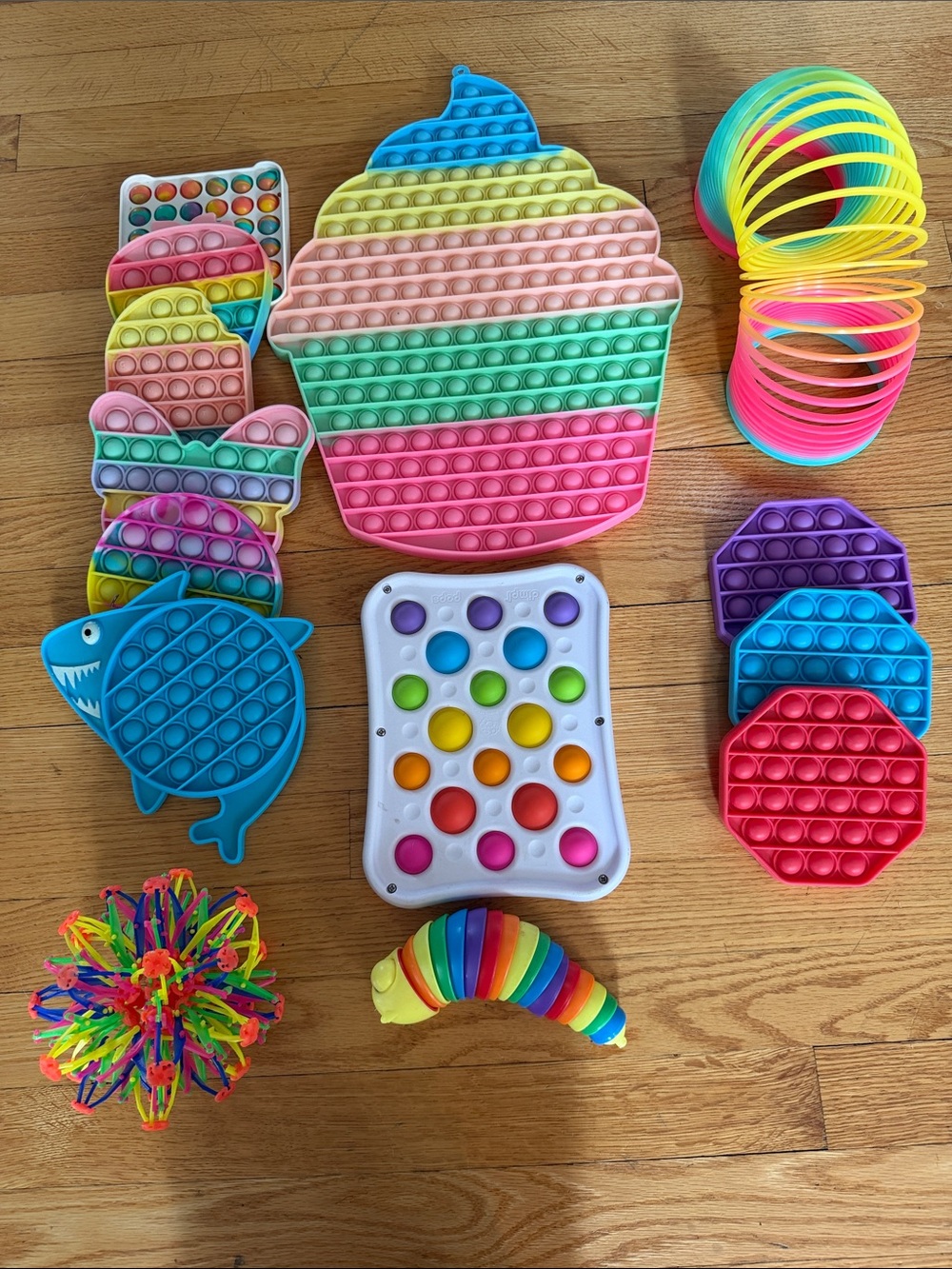 Assorted Rainbow Pop It Fidget Toy Bundle